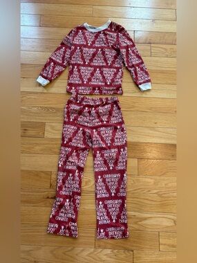 Pat Pat Christmas Pajama Set Red Kids 6-7 Y Love Peace Believe